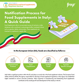 Notification Process for Food Supplements in Italy: A Quick Guide