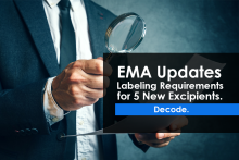 EMA Updates Labeling Requirements for 5 New Excipients