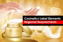 Cosmetics label element requirements in various regions